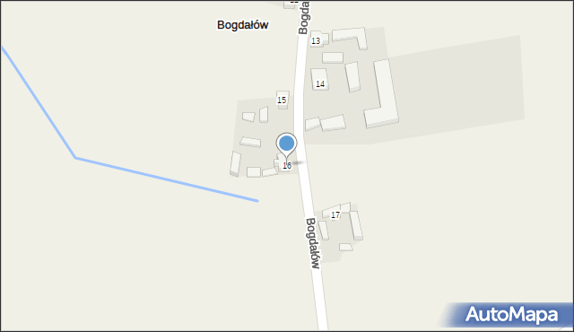 Bogdałów, Bogdałów, 16, mapa Bogdałów
