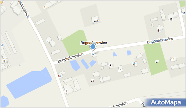 Bogdańczowice, Bogdańczowice, 12, mapa Bogdańczowice