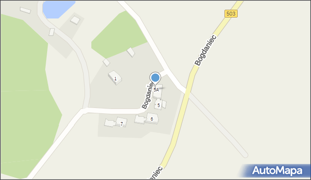 Bogdaniec, Bogdaniec, 5A, mapa Bogdaniec