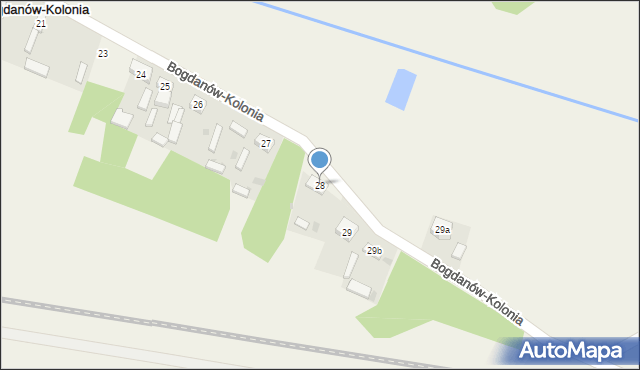 Bogdanów-Kolonia, Bogdanów-Kolonia, 28, mapa Bogdanów-Kolonia
