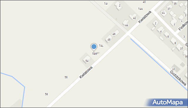 Bogdanowo, Bogdanowo, 74M, mapa Bogdanowo