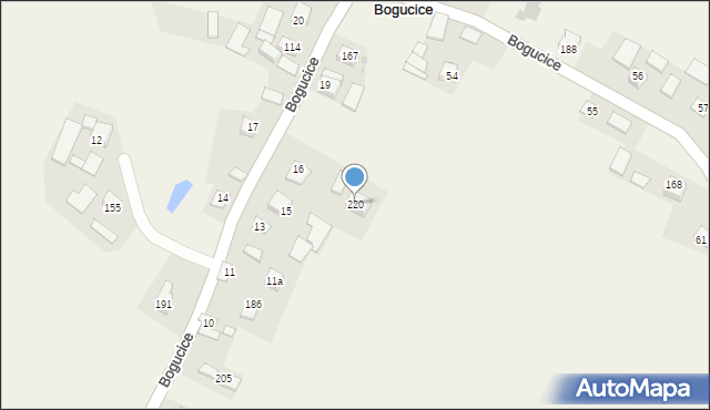 Bogucice, Bogucice, 220, mapa Bogucice