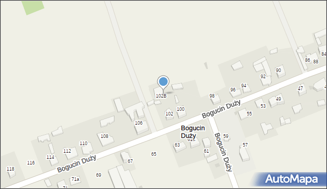 Bogucin Duży, Bogucin Duży, 102a, mapa Bogucin Duży