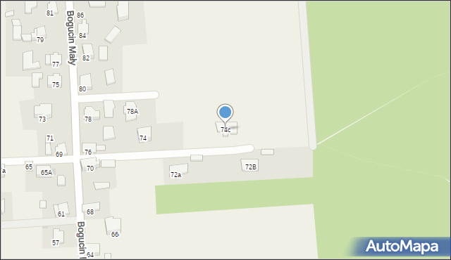 Bogucin Mały, Bogucin Mały, 74c, mapa Bogucin Mały