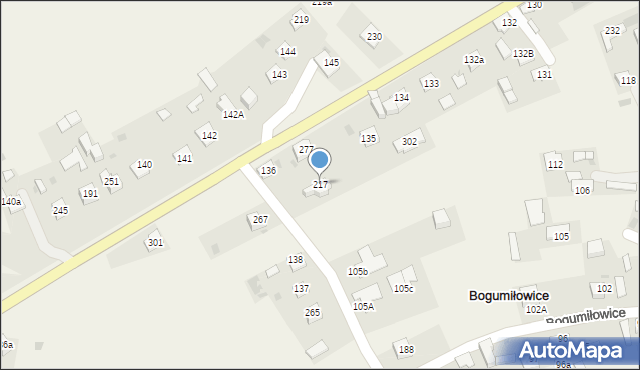 Bogumiłowice, Bogumiłowice, 217, mapa Bogumiłowice