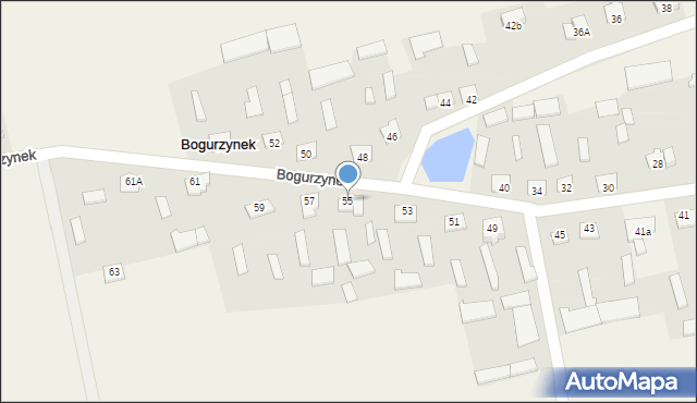 Bogurzynek, Bogurzynek, 55, mapa Bogurzynek