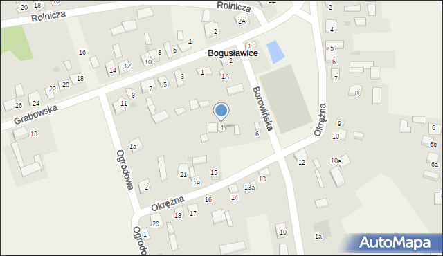 Bogusławice, Borowińska, 4, mapa Bogusławice