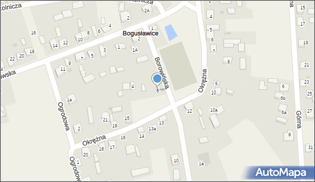 Bogusławice, Borowińska, 6, mapa Bogusławice