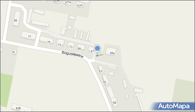 Bogusławice, Bogusławice, 65, mapa Bogusławice