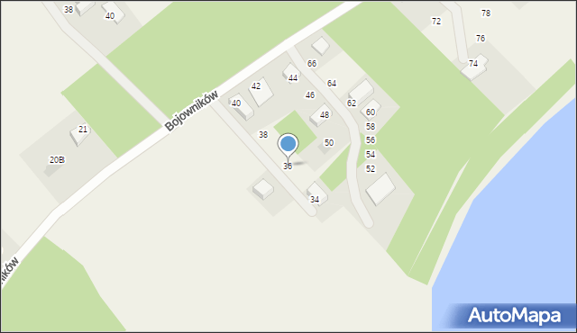 Bogusze, Bojowników, 36, mapa Bogusze