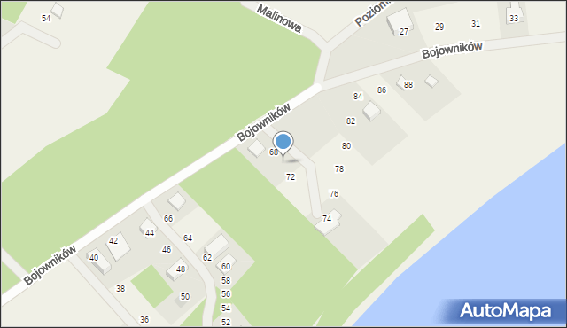 Bogusze, Bojowników, 70, mapa Bogusze