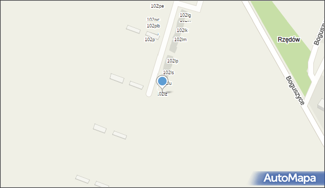 Boguszyce, Boguszyce, 102lz, mapa Boguszyce