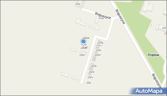 Boguszyce, Boguszyce, 102pb, mapa Boguszyce