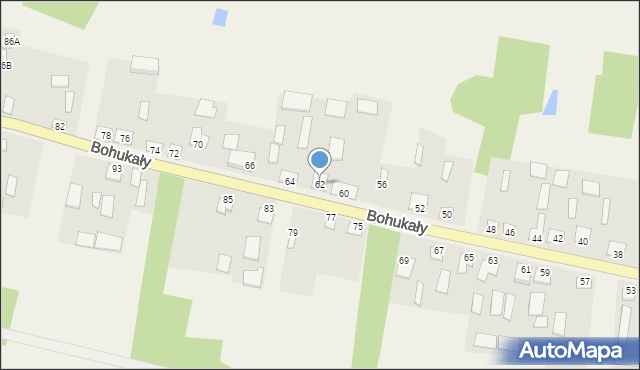 Bohukały, Bohukały, 62, mapa Bohukały