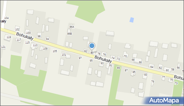 Bohukały, Bohukały, 80, mapa Bohukały