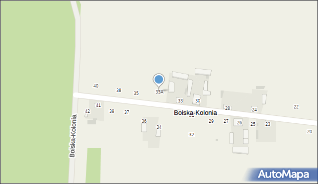 Boiska-Kolonia, Boiska-Kolonia, 33A, mapa Boiska-Kolonia