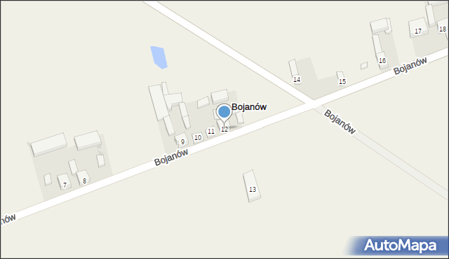 Bojanów, Bojanów, 12, mapa Bojanów