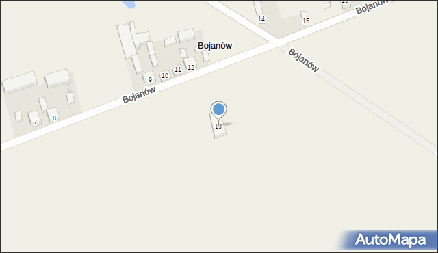Bojanów, Bojanów, 13, mapa Bojanów