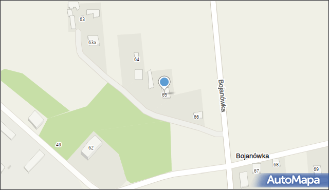 Bojanówka, Bojanówka, 65, mapa Bojanówka