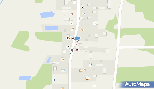 Bójki, Bójki, 14, mapa Bójki