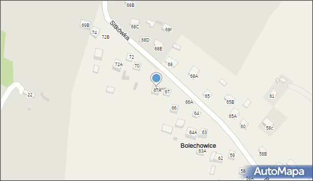 Bolechowice, Bolechowice, 67A, mapa Bolechowice