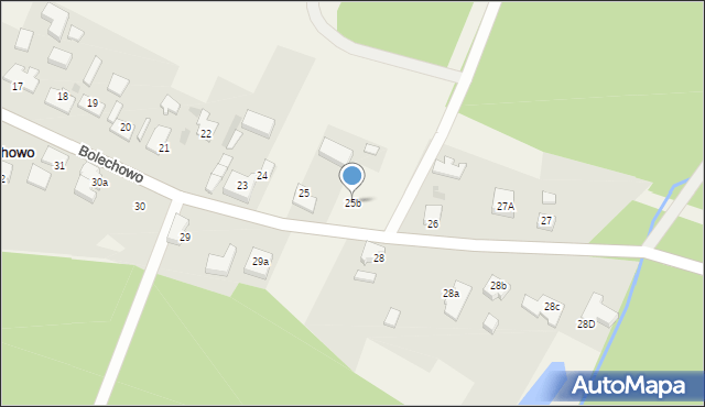 Bolechowo, Bolechowo, 25b, mapa Bolechowo