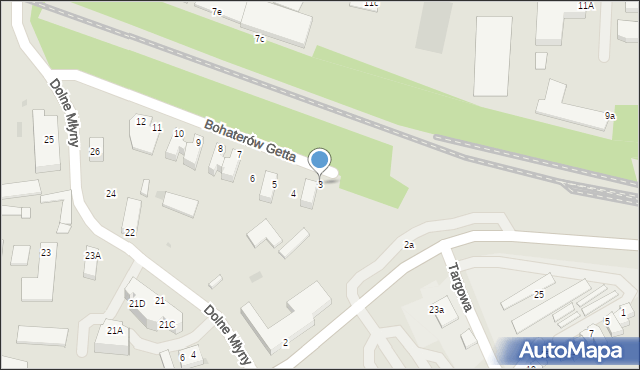 Bolesławiec, Bohaterów Getta, 3, mapa Bolesławca