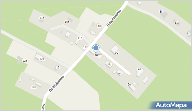 Bolesławów, Bolesławów, 9H, mapa Bolesławów