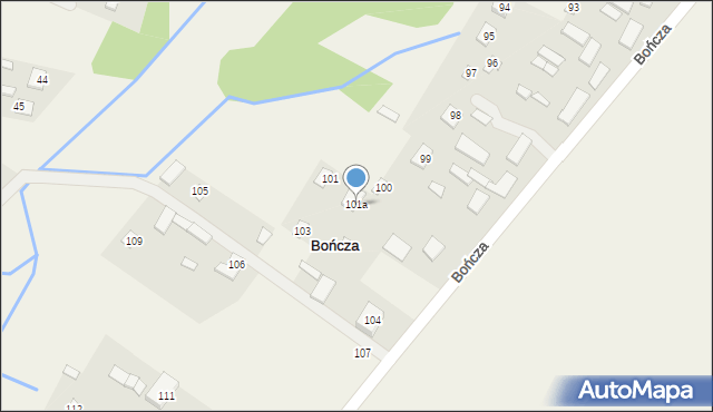 Bończa, Bończa, 101a, mapa Bończa