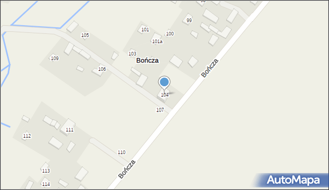 Bończa, Bończa, 104, mapa Bończa