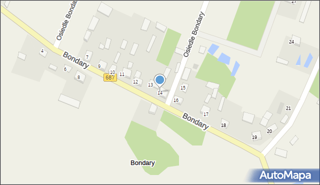 Bondary, Bondary, 14, mapa Bondary