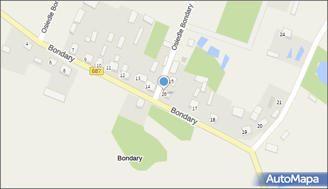Bondary, Bondary, 16, mapa Bondary