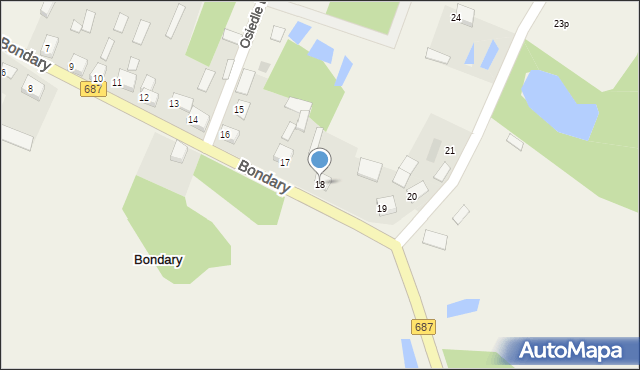 Bondary, Bondary, 18, mapa Bondary
