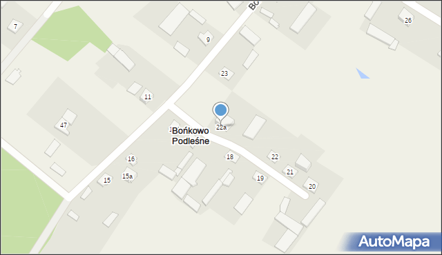 Bońkowo Podleśne, Bońkowo Podleśne, 22a, mapa Bońkowo Podleśne