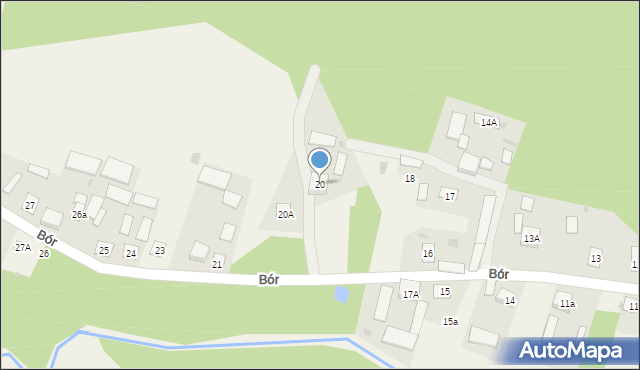 Bór, Bór, 20, mapa Bór
