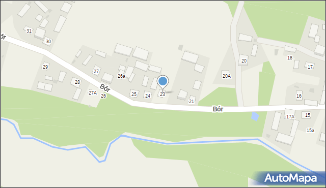Bór, Bór, 23, mapa Bór