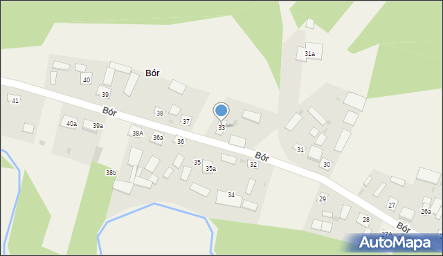 Bór, Bór, 33, mapa Bór