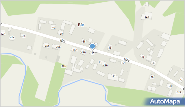 Bór, Bór, 36, mapa Bór