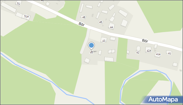 Bór, Bór, 45, mapa Bór