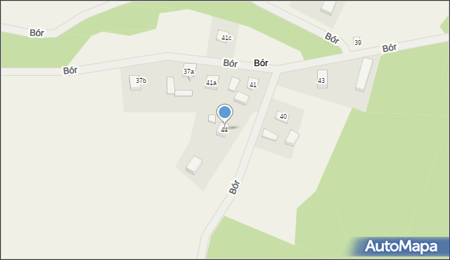 Bór, Bór, 44, mapa Bór