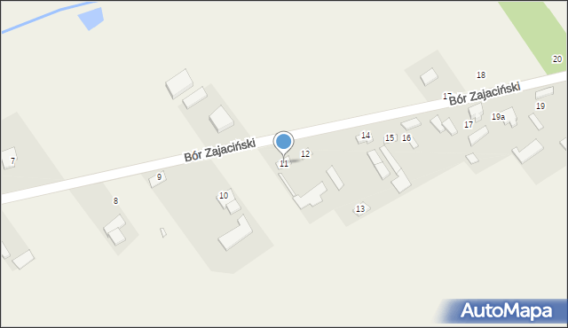 Bór Zajaciński, Bór Zajaciński, 11, mapa Bór Zajaciński