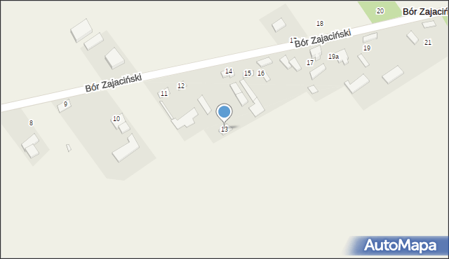 Bór Zajaciński, Bór Zajaciński, 13, mapa Bór Zajaciński