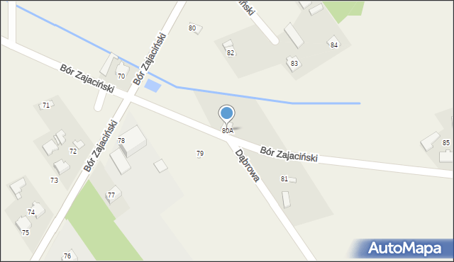 Bór Zajaciński, Bór Zajaciński, 80A, mapa Bór Zajaciński