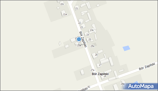 Bór Zapilski, Bór Zapilski, 25a, mapa Bór Zapilski