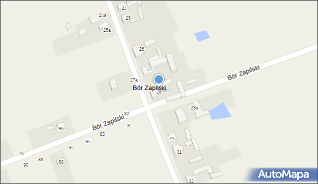 Bór Zapilski, Bór Zapilski, 28, mapa Bór Zapilski