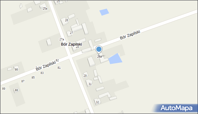 Bór Zapilski, Bór Zapilski, 28a, mapa Bór Zapilski