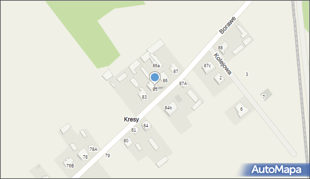 Borawe, Borawe, 85, mapa Borawe