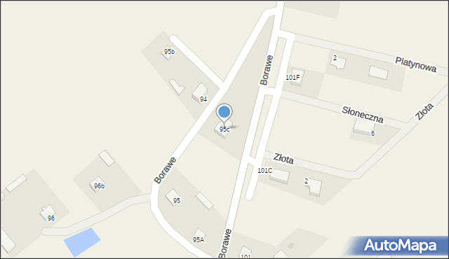 Borawe, Borawe, 95c, mapa Borawe