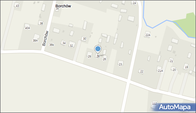Borchów, Borchów, 28, mapa Borchów