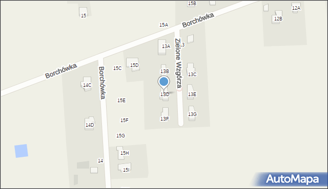 Borchówka, Borchówka, 13D, mapa Borchówka